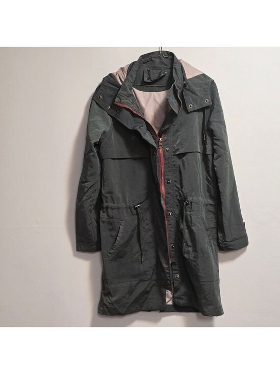Jackets & Blazers - Detachable Hooded Waterproof Utility Military Jacket With Deep Red Zipper Size M
